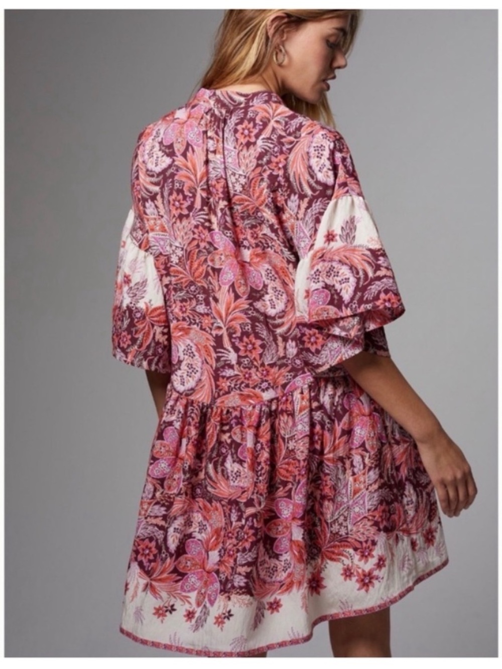 NWT Anthropologie Janelle Silky Floral Oversized Dress, XS